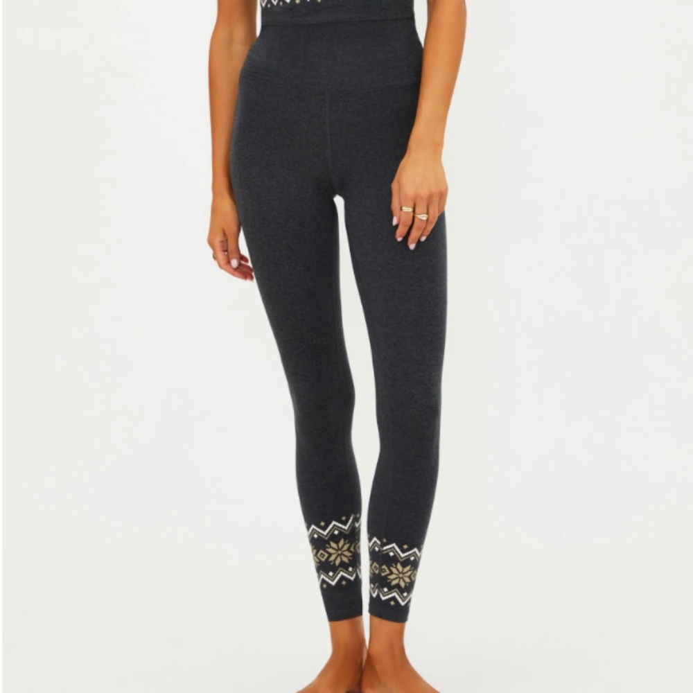 Beach Riot Piper Legging Fairisle Charcoal Heather